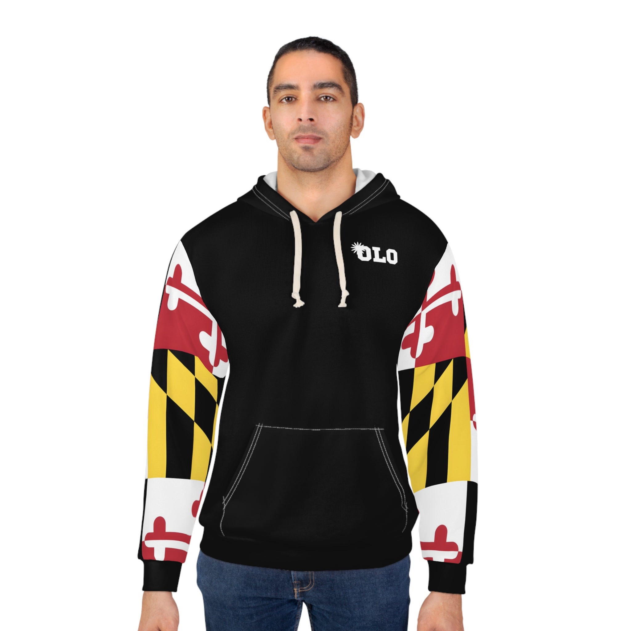 Maryland Flag Sleeve Pattern Hoodie