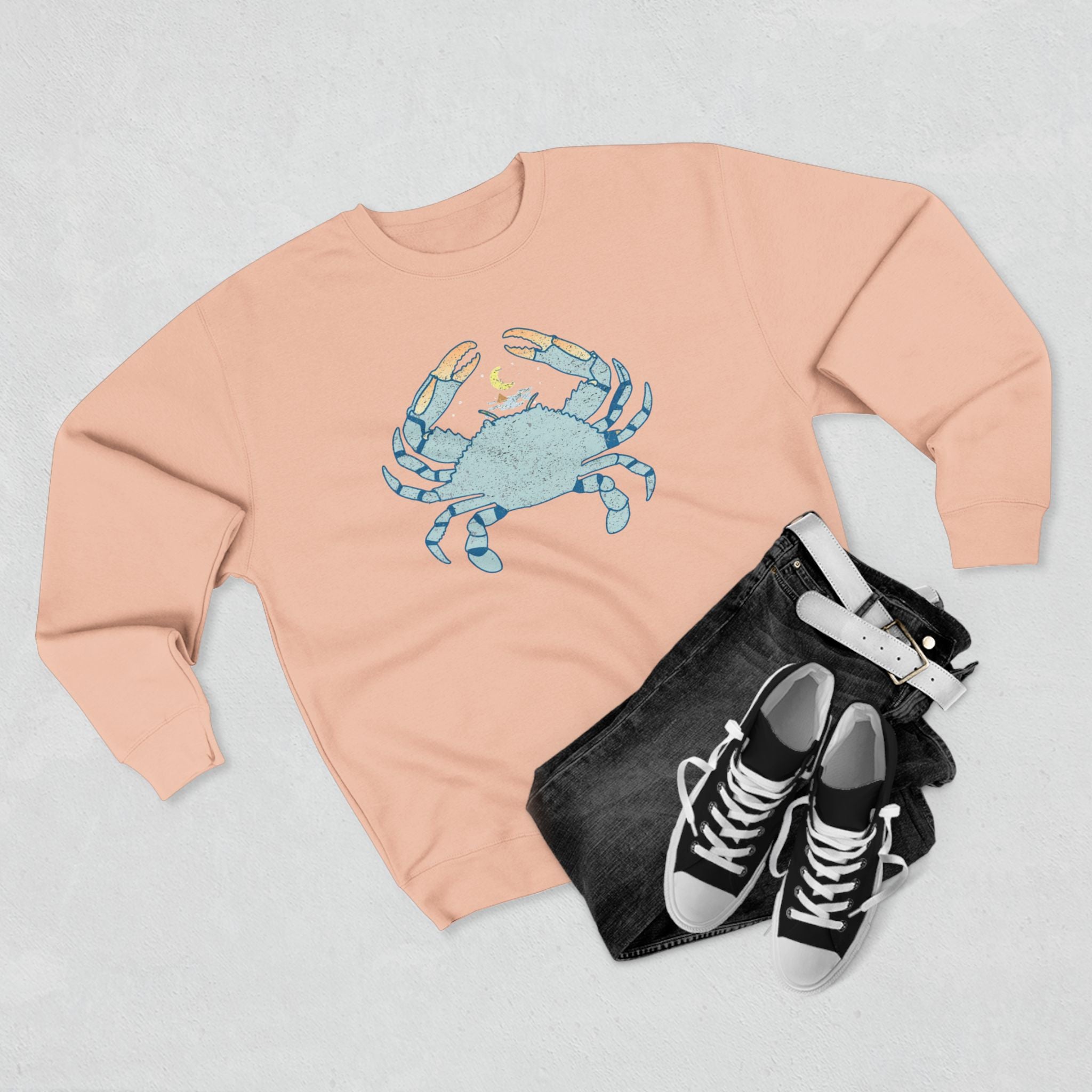 Crab and Coastal Night Crewneck