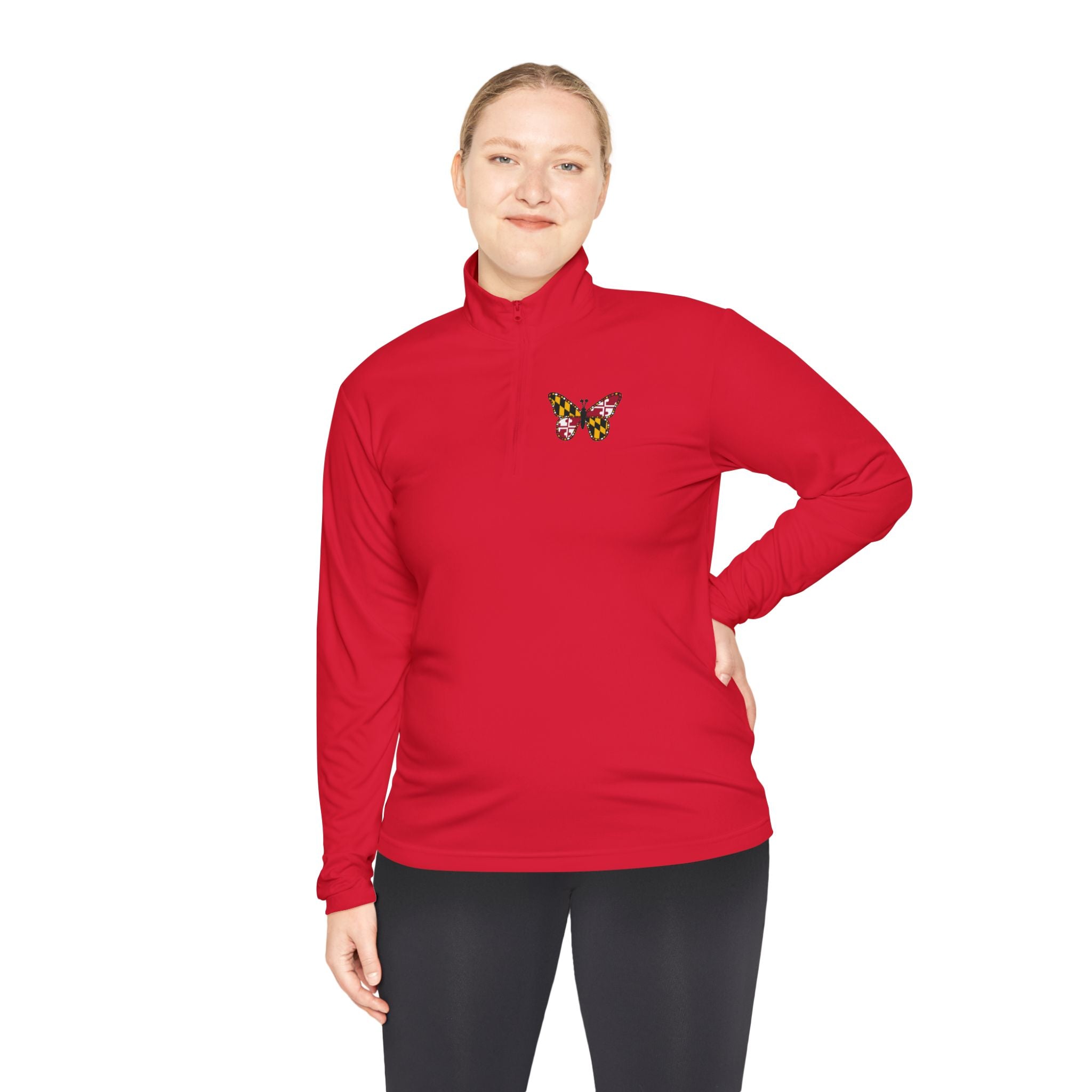 Maryland Flag Butterfly Quarter Zip (active)