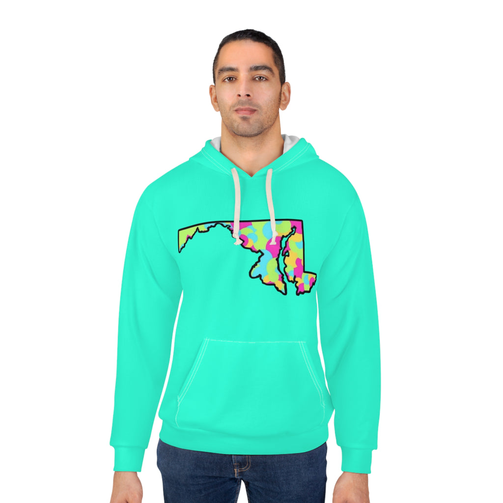 Maryland Tie-Dye Map Hoodie — Old Line Outfitters Logo Pullover