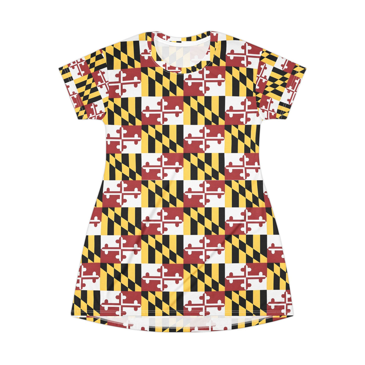 Maryland Flag Pattern T-Shirt Dress
