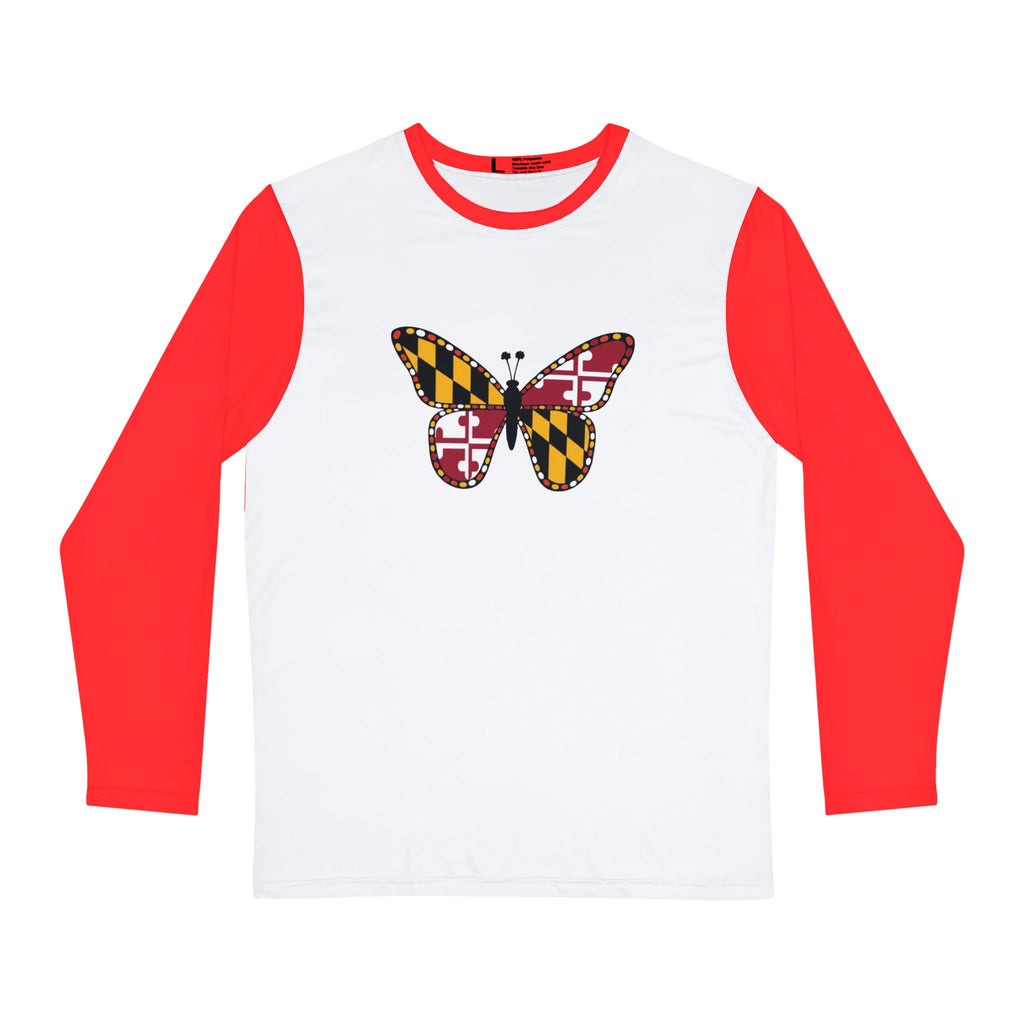 Maryland Flag Butterfly Long Sleeve Shirt