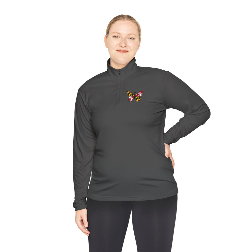 Maryland Flag Butterfly Quarter Zip (active)