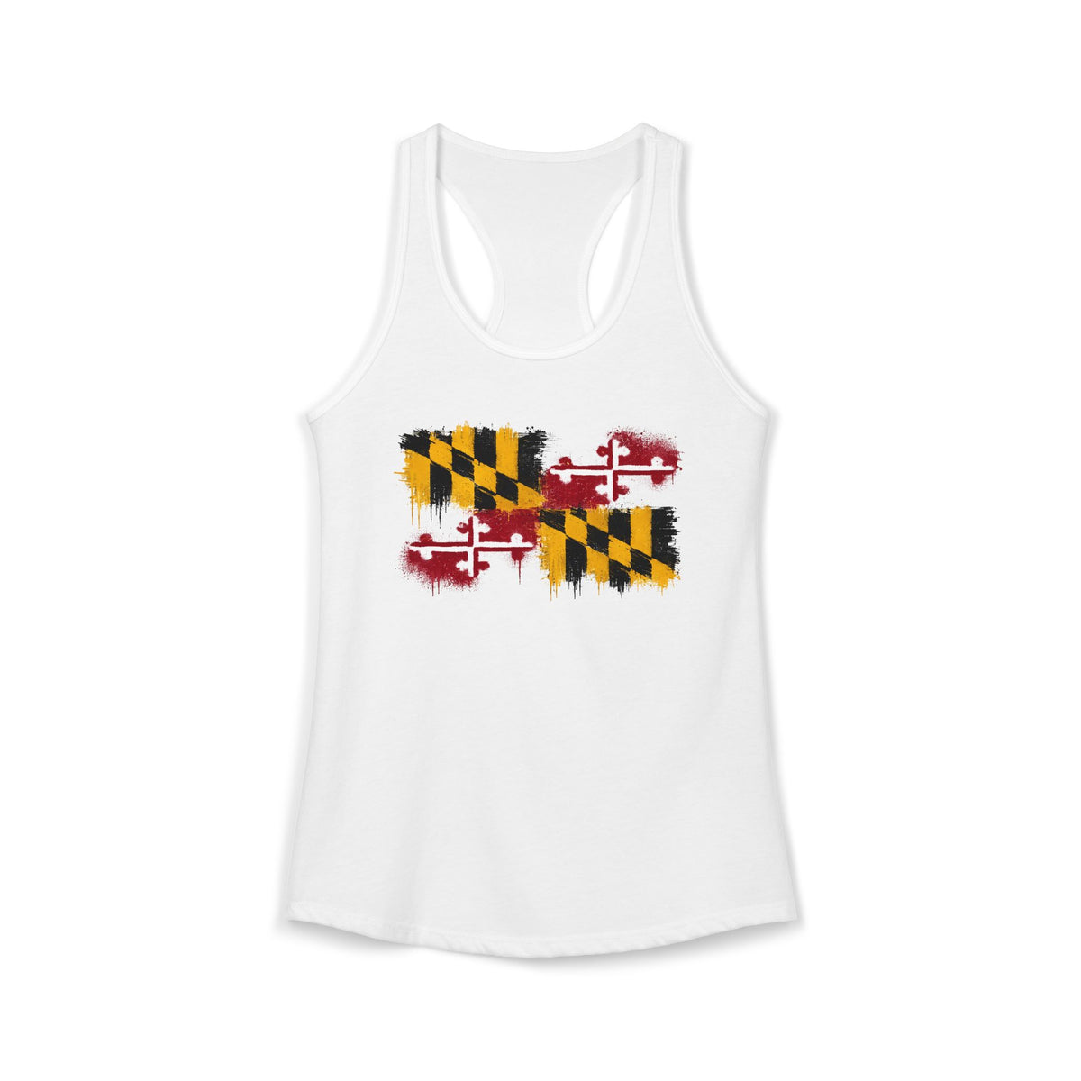 Paint Graphic Maryland Flag Racerback Tank