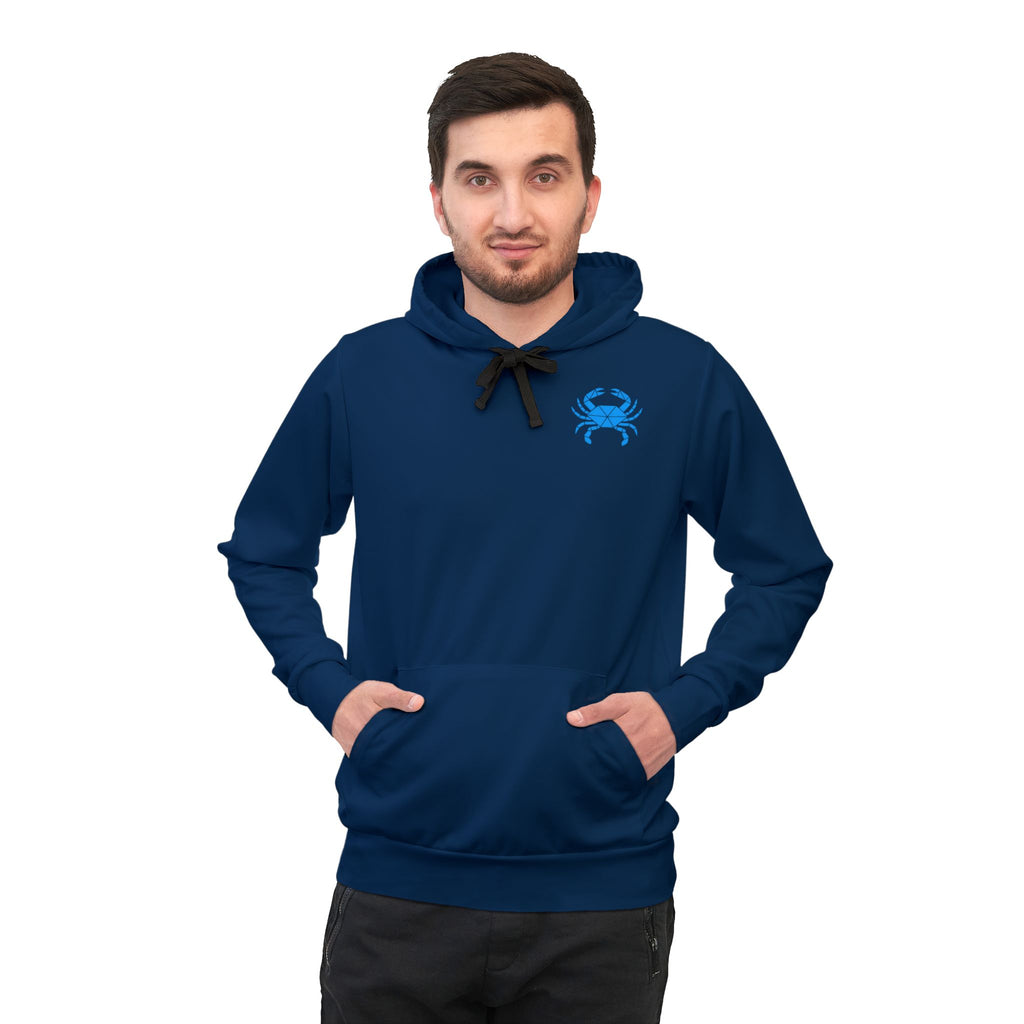 Navy Blue Geometric Crab Hoodie
