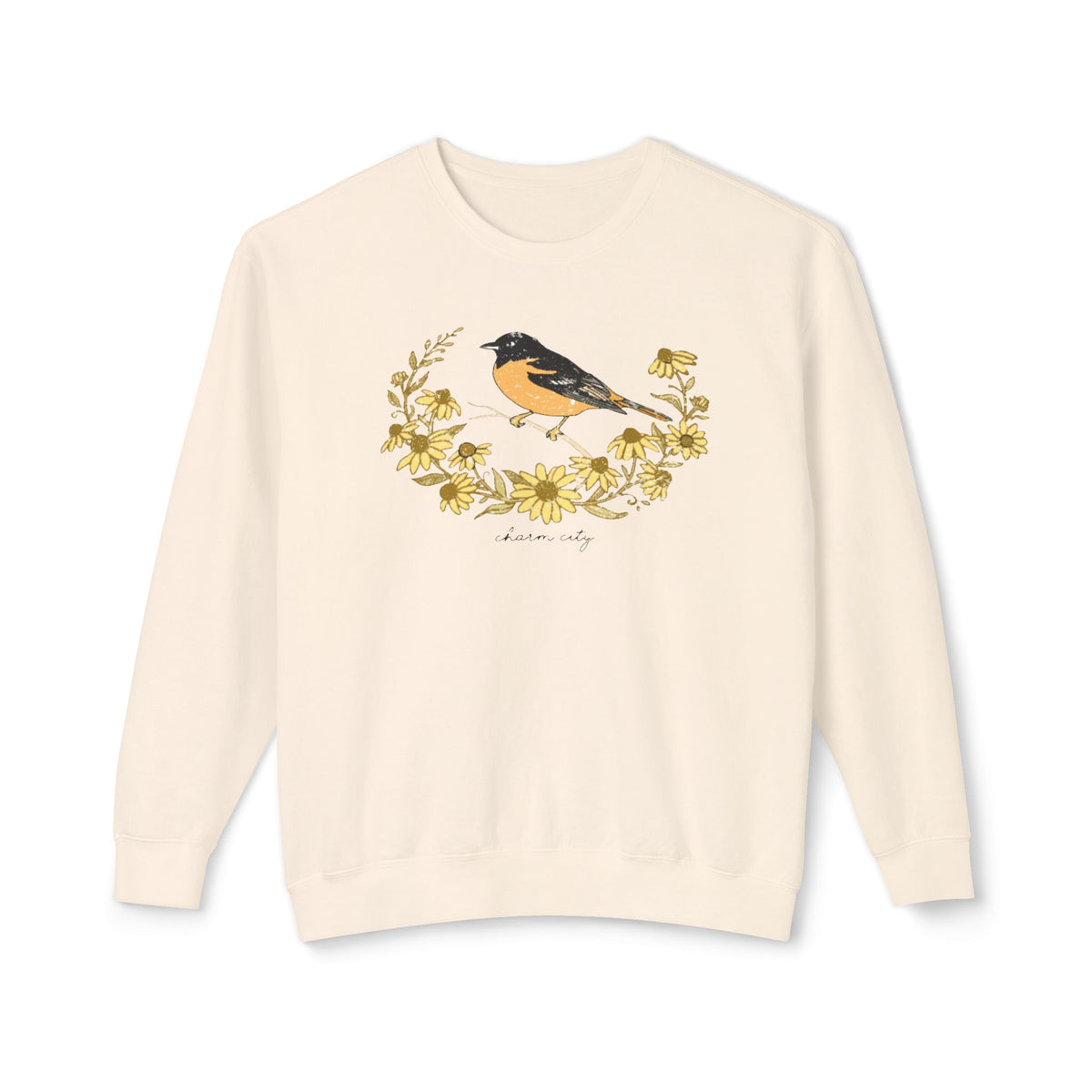 Charm City Oriole State Flower Ivory Crewneck