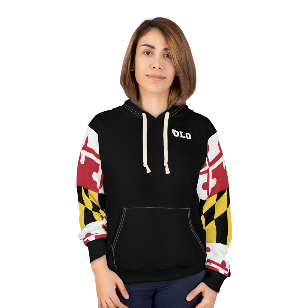 Maryland Flag Sleeve Pattern Hoodie