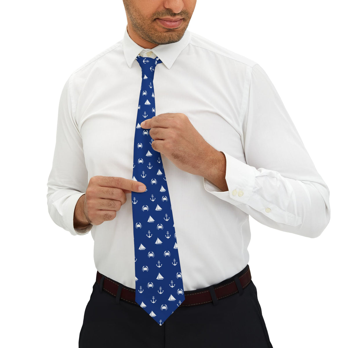 Chesapeake Themed Navy Blue Necktie