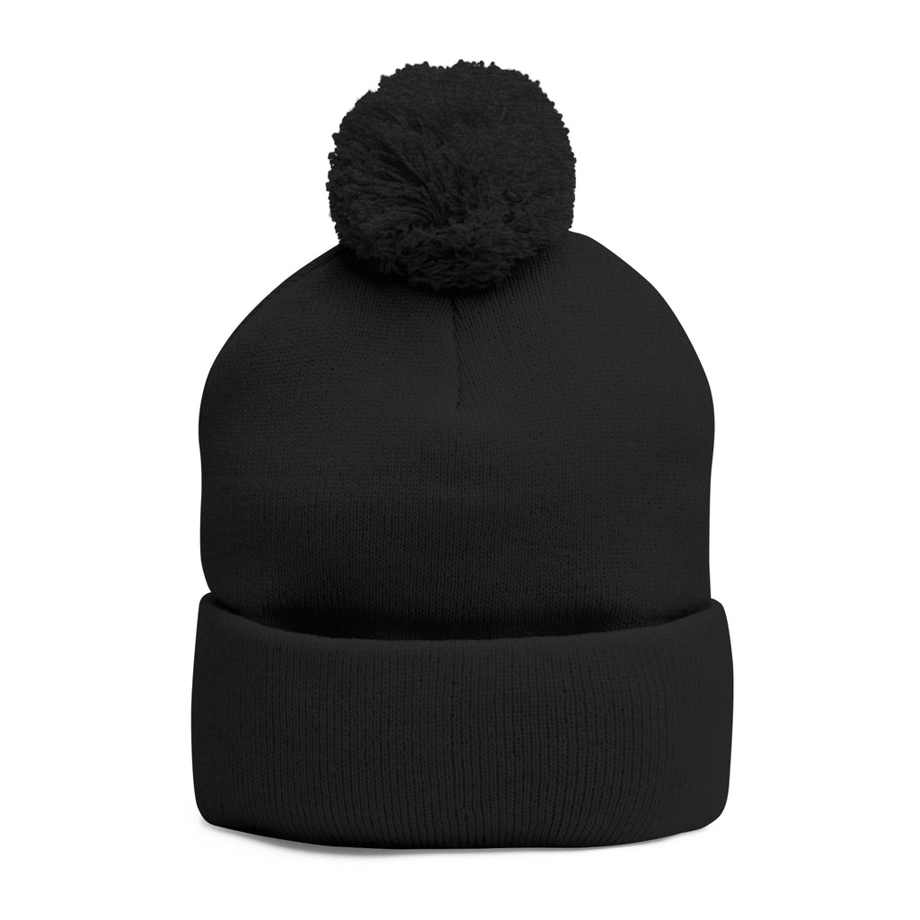 Orange + Black Knit MD flag Pom Beanie
