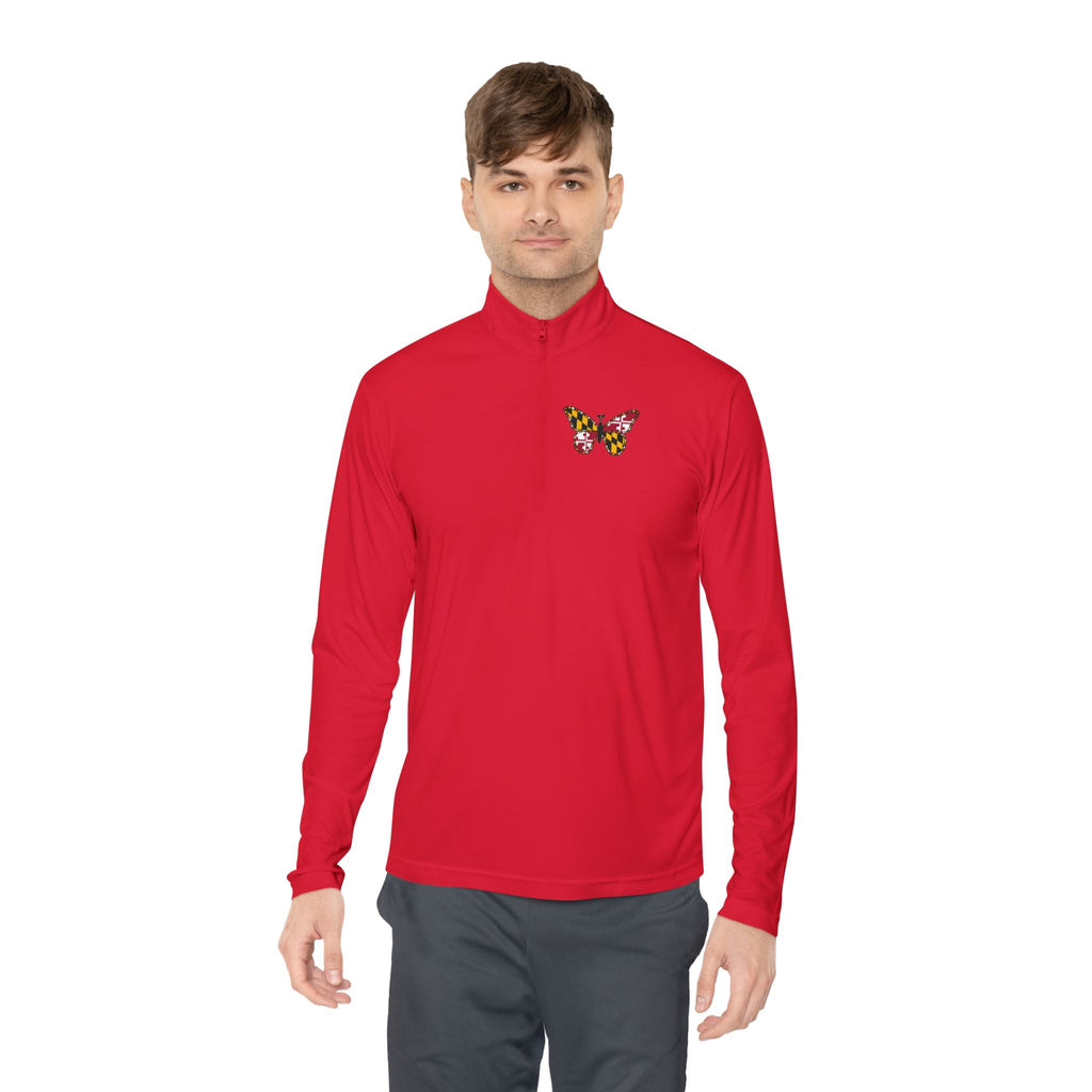 Maryland Flag Butterfly Quarter Zip (active)