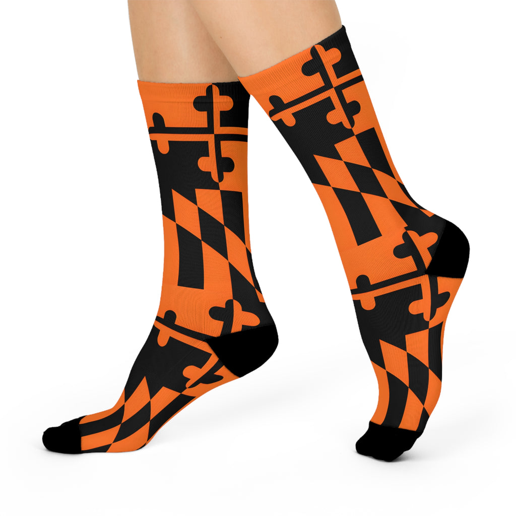 Orange + Black MD Flag Socks