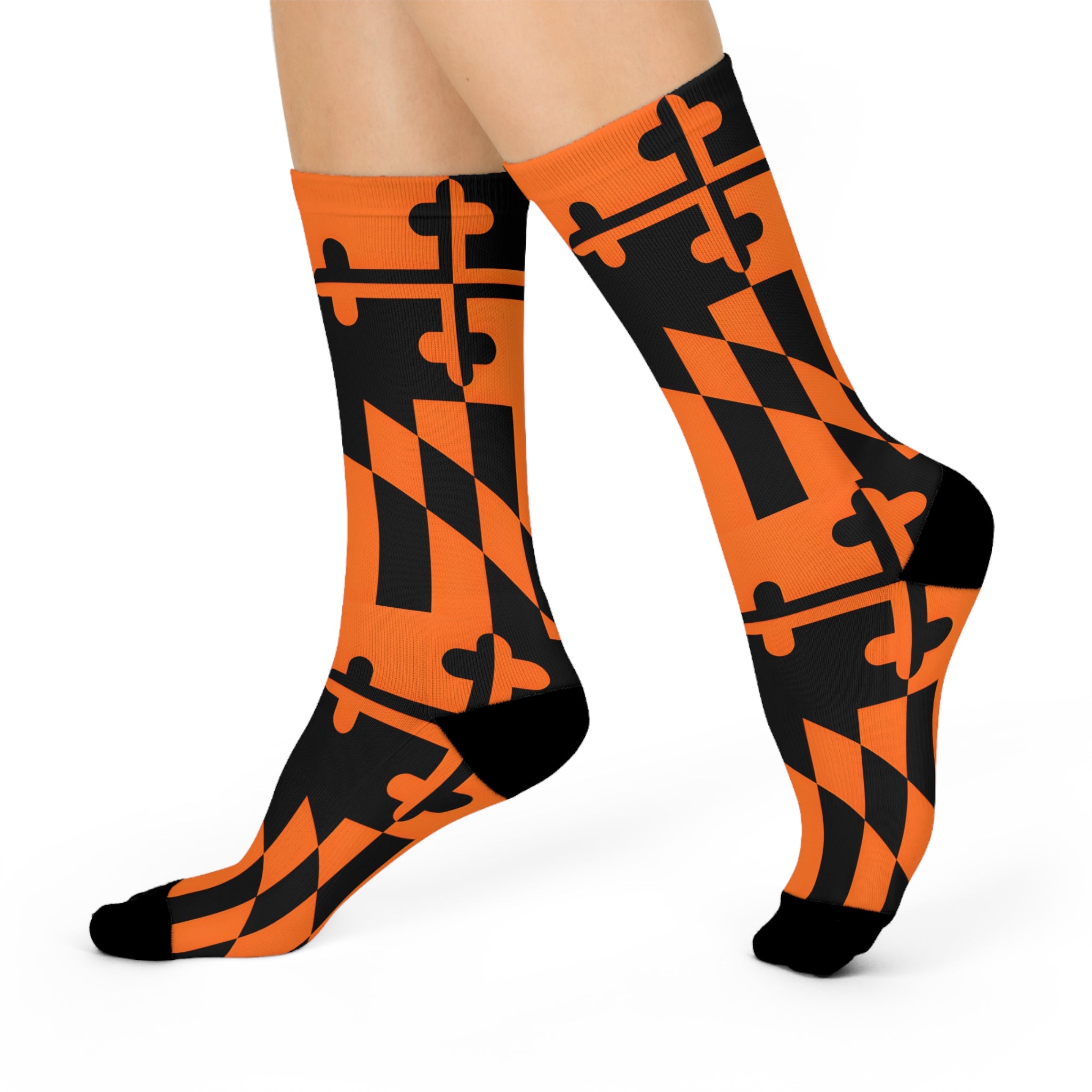 Orange + Black MD Flag Socks