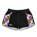 Maryland Flag Accent Women's Casual Shorts — Black Athletic Beach Shorts