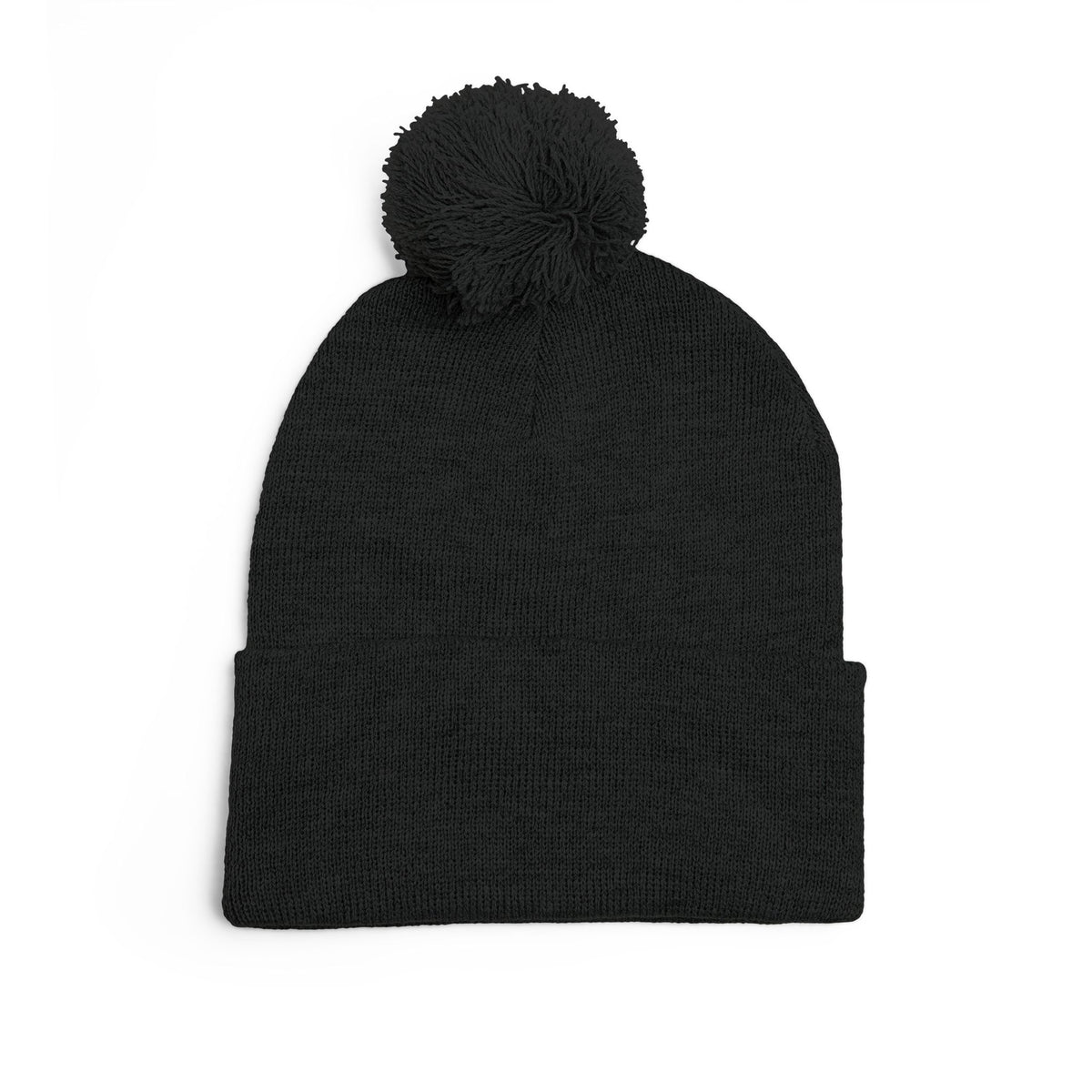 Orange + Black Knit MD flag Pom Beanie