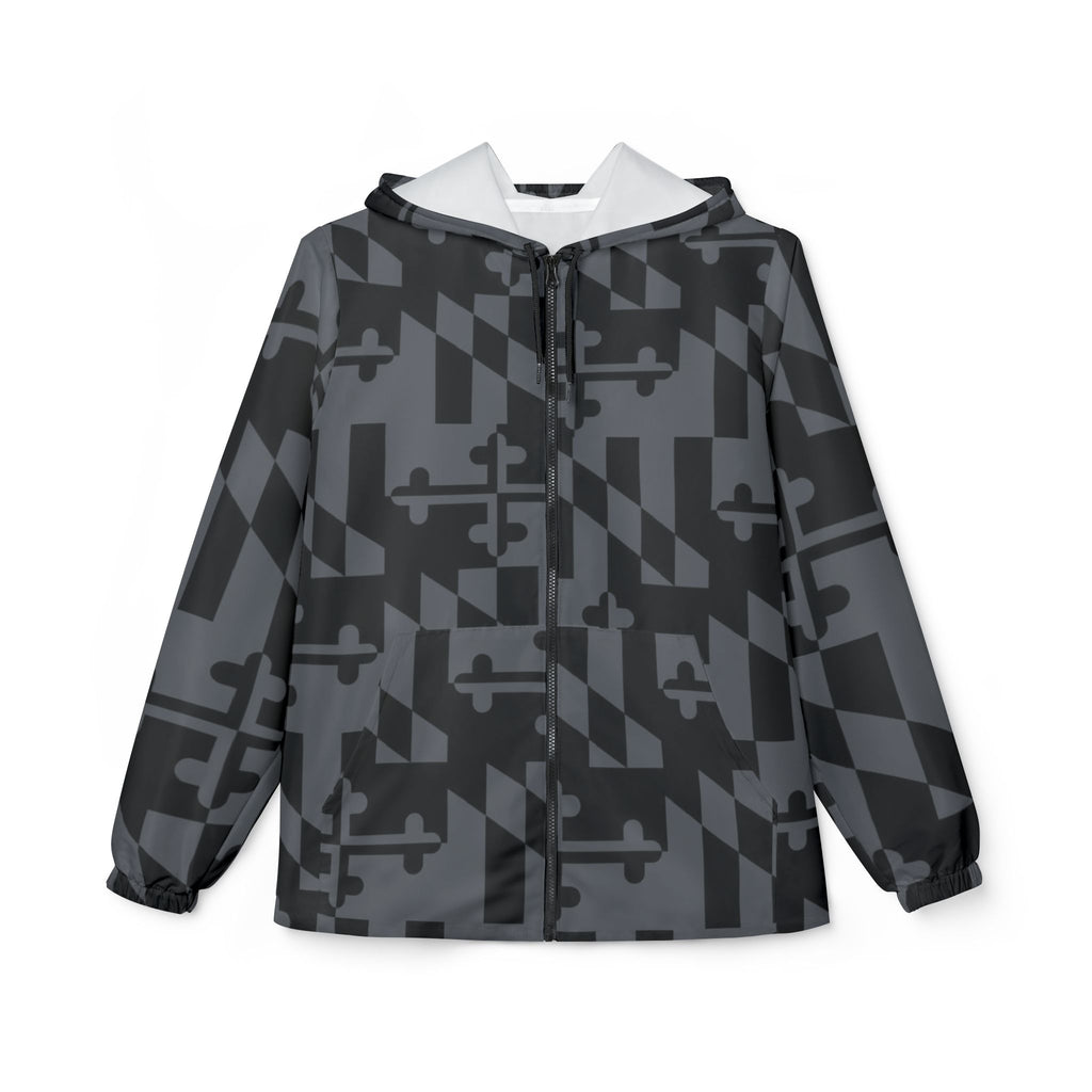 Grayscale Maryland Flag Windbreaker