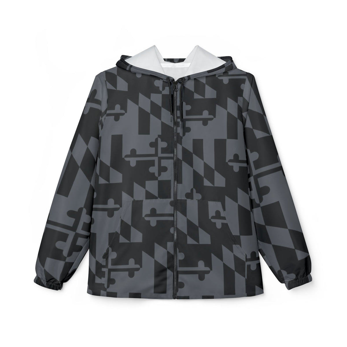 Grayscale Maryland Flag Windbreaker