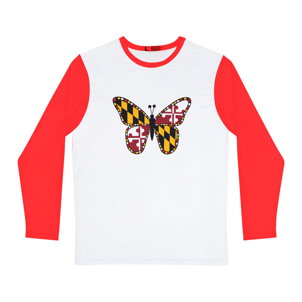 Maryland Flag Butterfly Long Sleeve Shirt