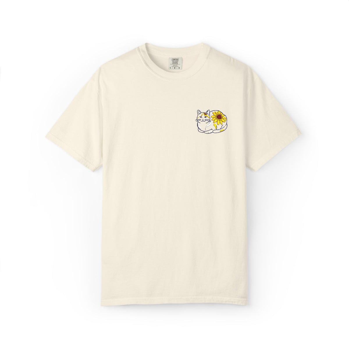 Calico Cat w/ Black eyed Susan side design T Shirt