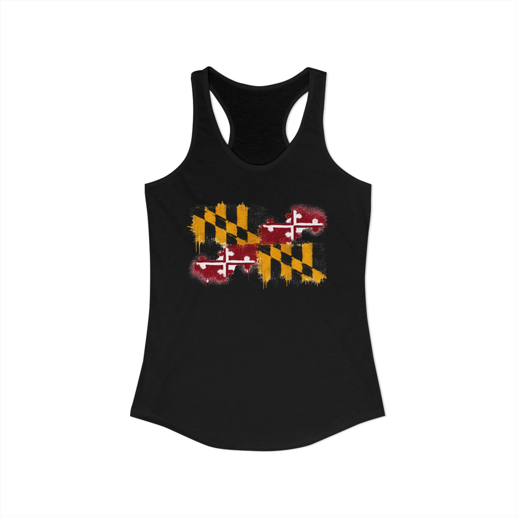 Paint Graphic Maryland Flag Racerback Tank
