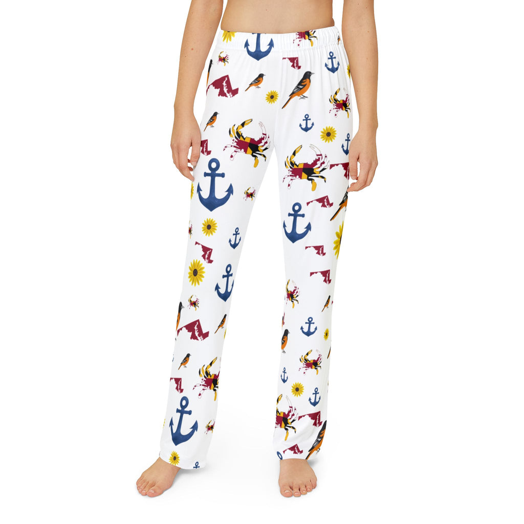 Maryland Element Lounge Pants - Nautical Birds & Sunflower All-Over Print