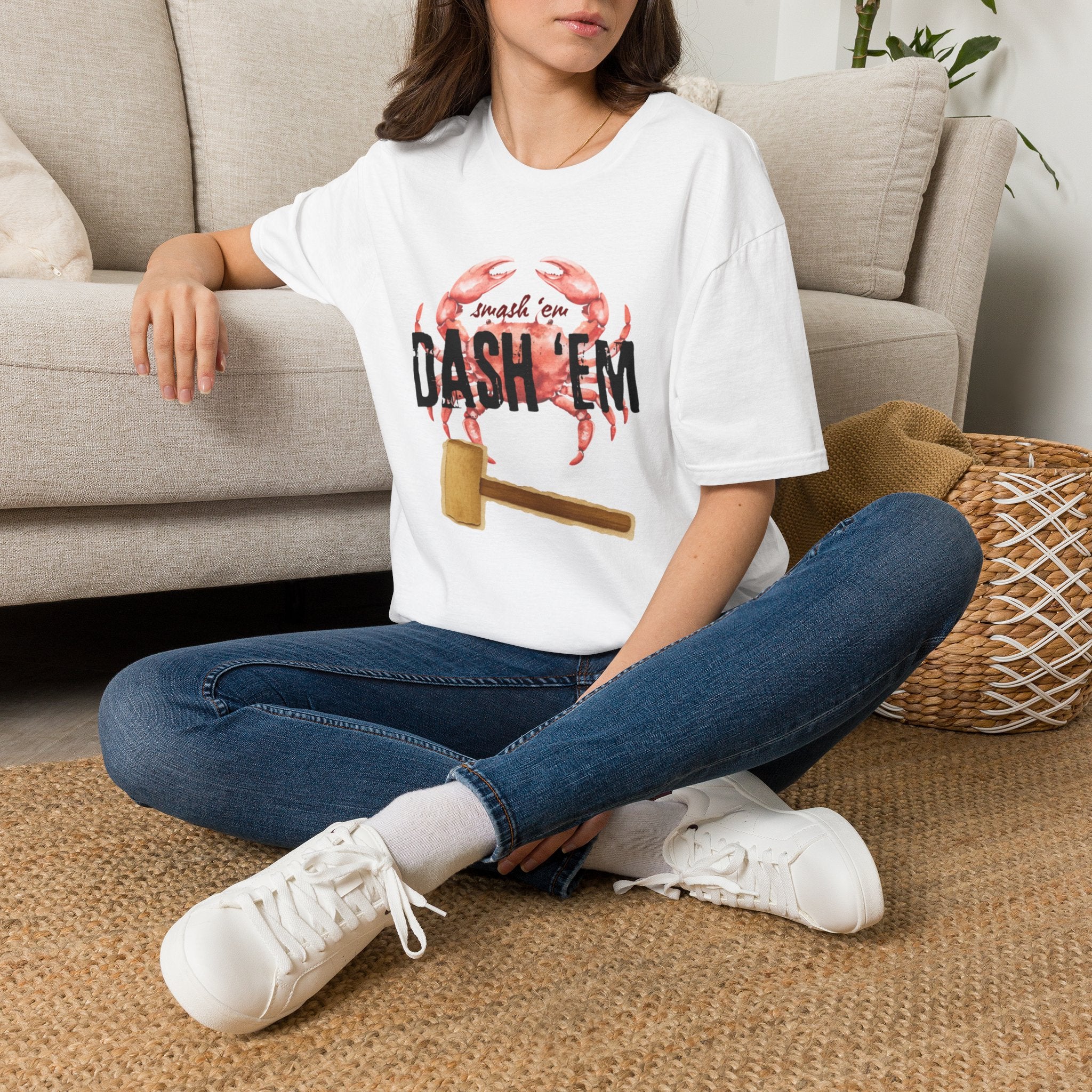 Crab 'Smash 'Em Dash 'Em' T-Shirt — Seafood Boil Crab Feast Tee
