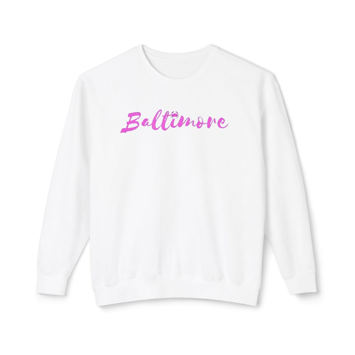 Pink Baltimore Script Crewneck