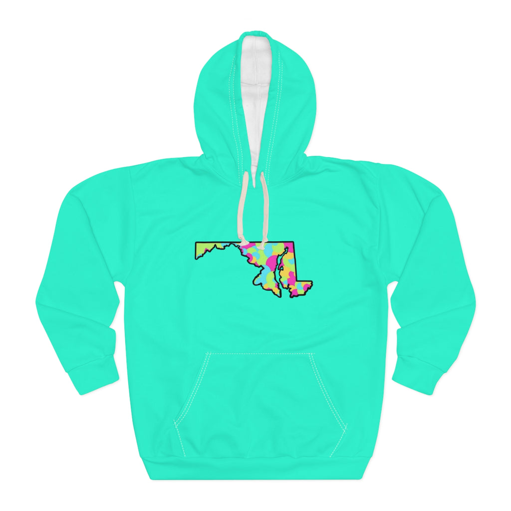 Maryland Tie-Dye Map Hoodie — Old Line Outfitters Logo Pullover