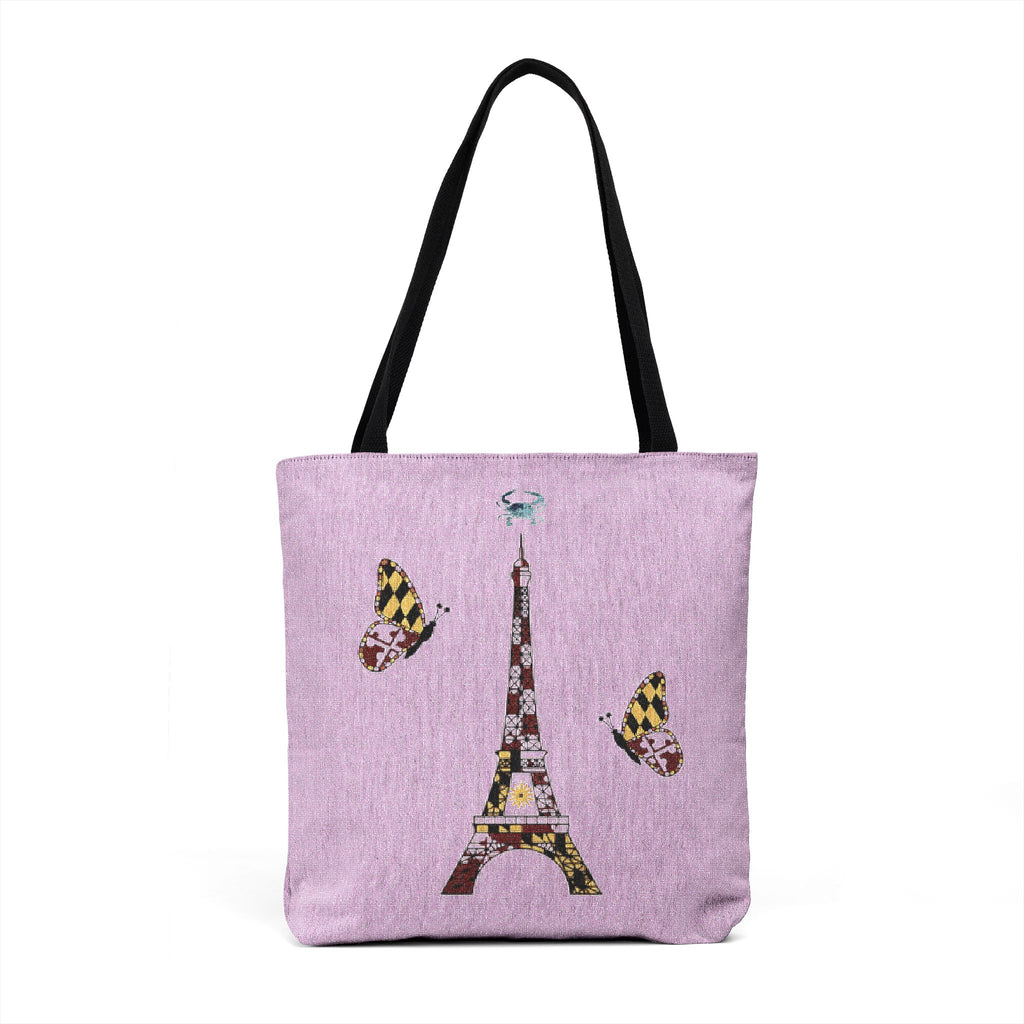 Maryland Themed Eiffel Tower Woven Tote