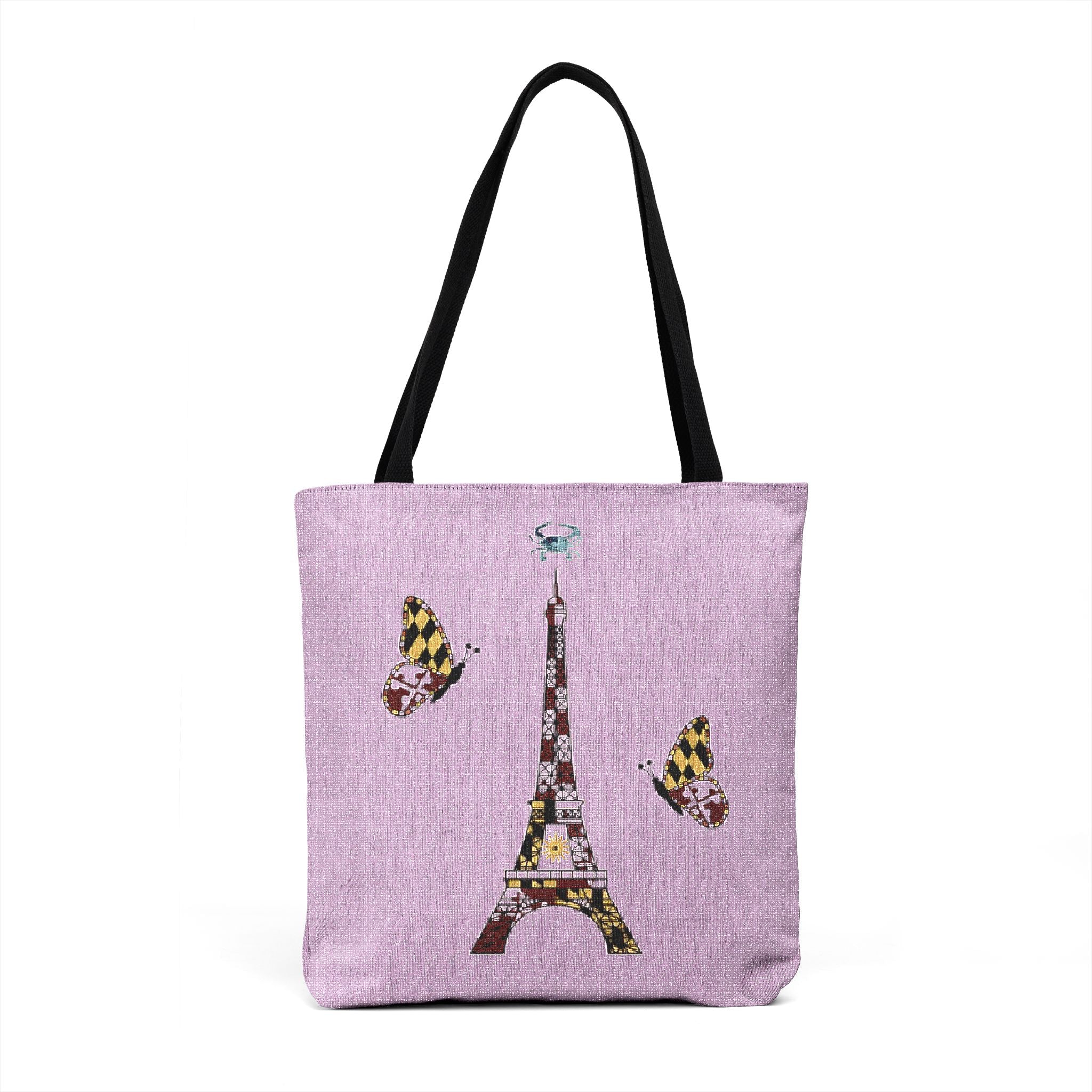 Maryland Themed Eiffel Tower Woven Tote
