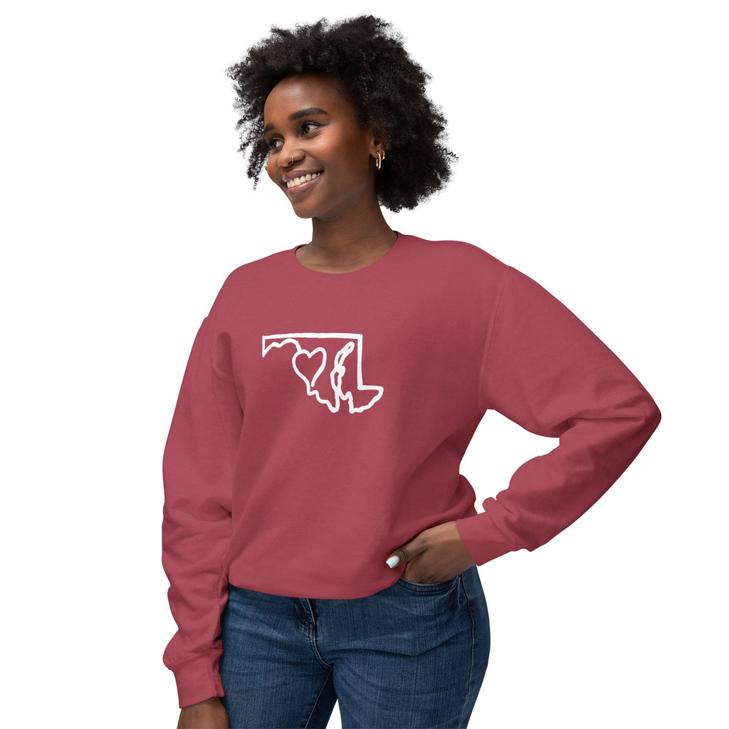Maryland Outline Crewneck Sweater w/ Black Eyed Susans