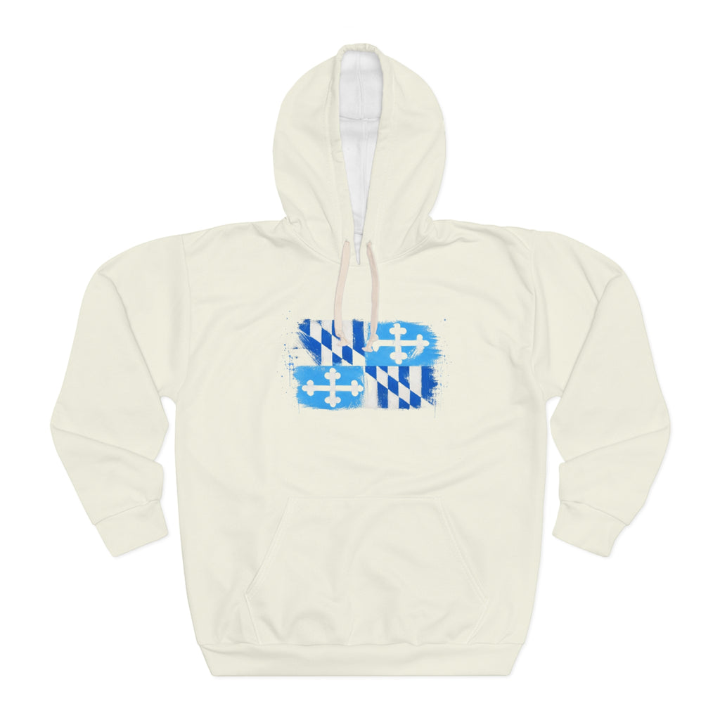 Blue Maryland Flag Distressed Graphic Hoodie