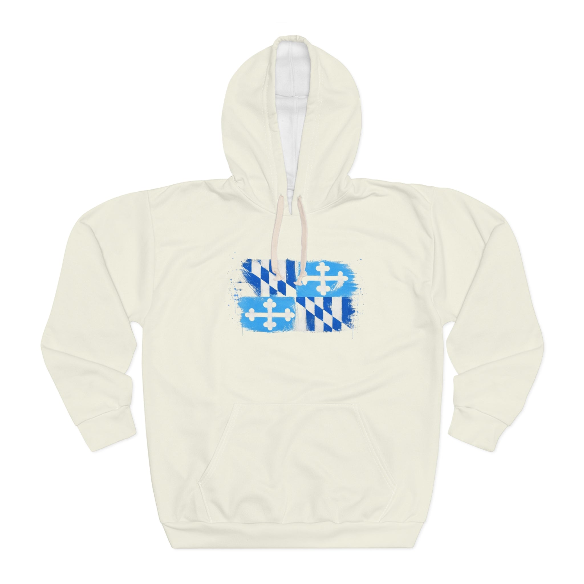 Blue Maryland Flag Distressed Graphic Hoodie