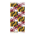 Maryland Flag Beach Throw Towel | Boho Striped Fringe Beach Cloth