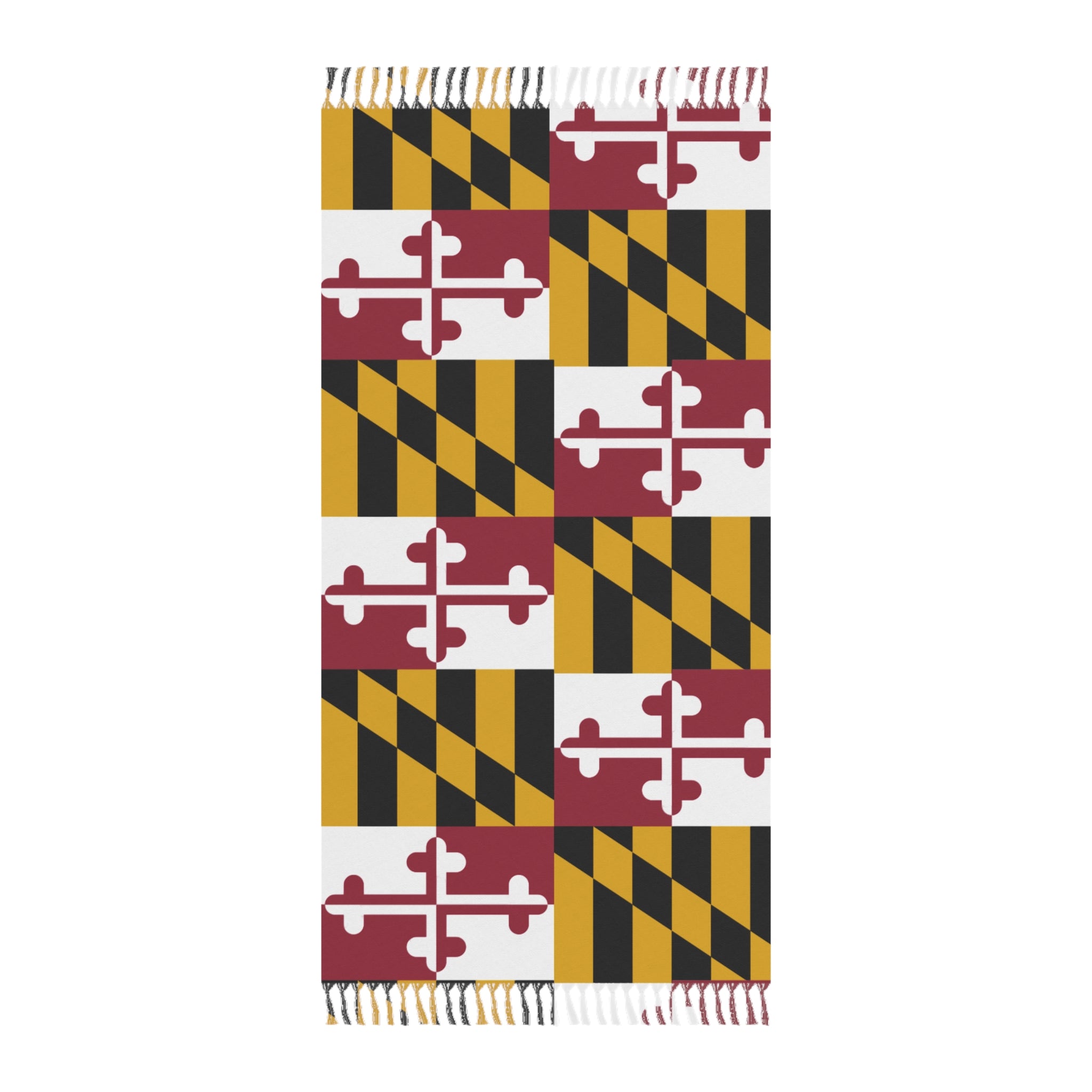 Maryland Flag Beach Throw Towel | Boho Striped Fringe Beach Cloth