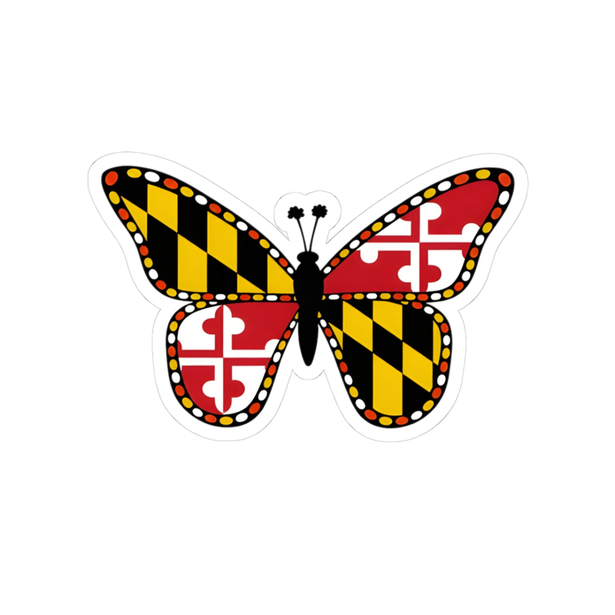 Maryland Flag Butterfly Sticker