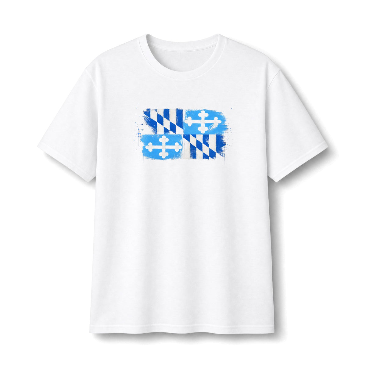 Paint Style Blue Shades Maryland Flag Tee