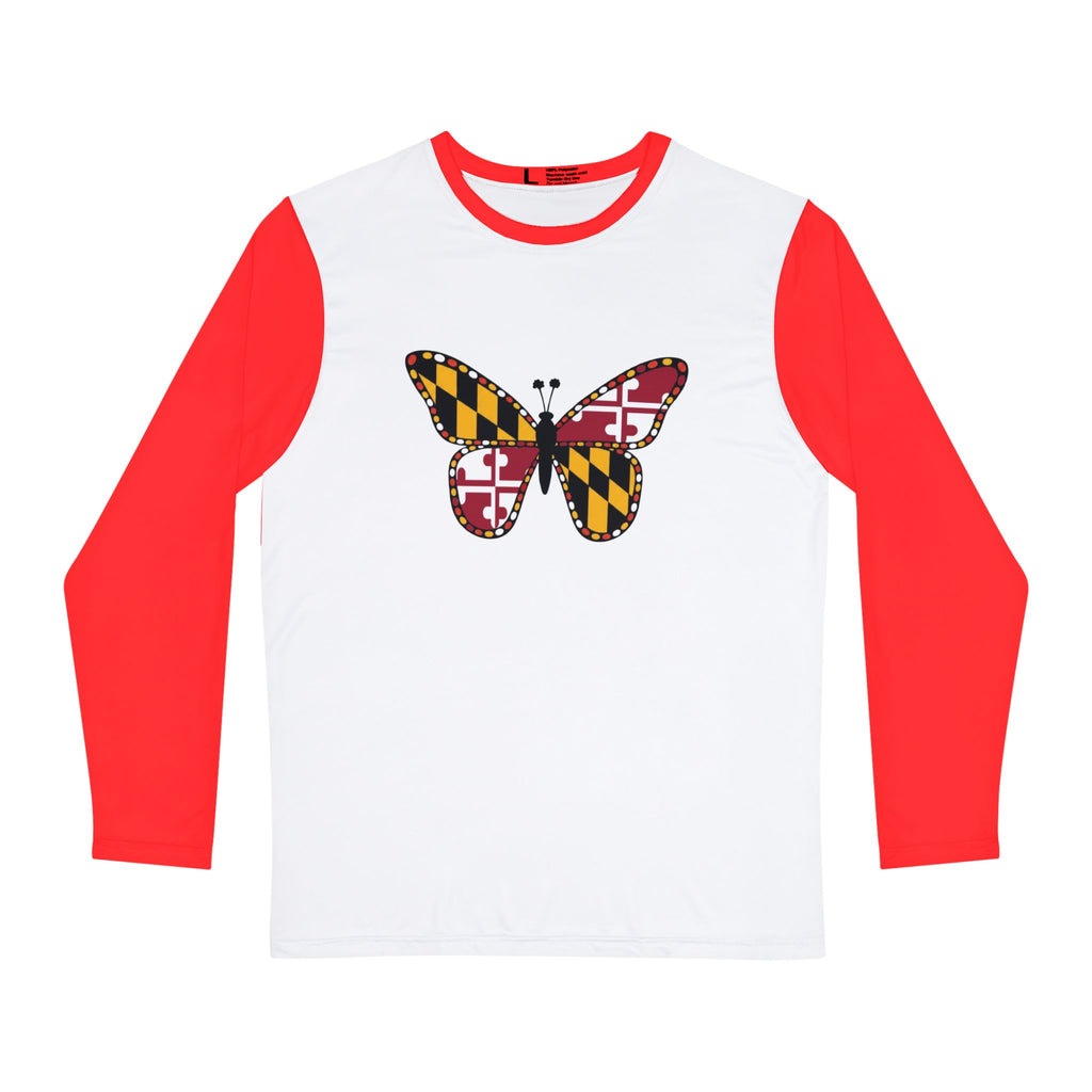Maryland Flag Butterfly Long Sleeve Shirt