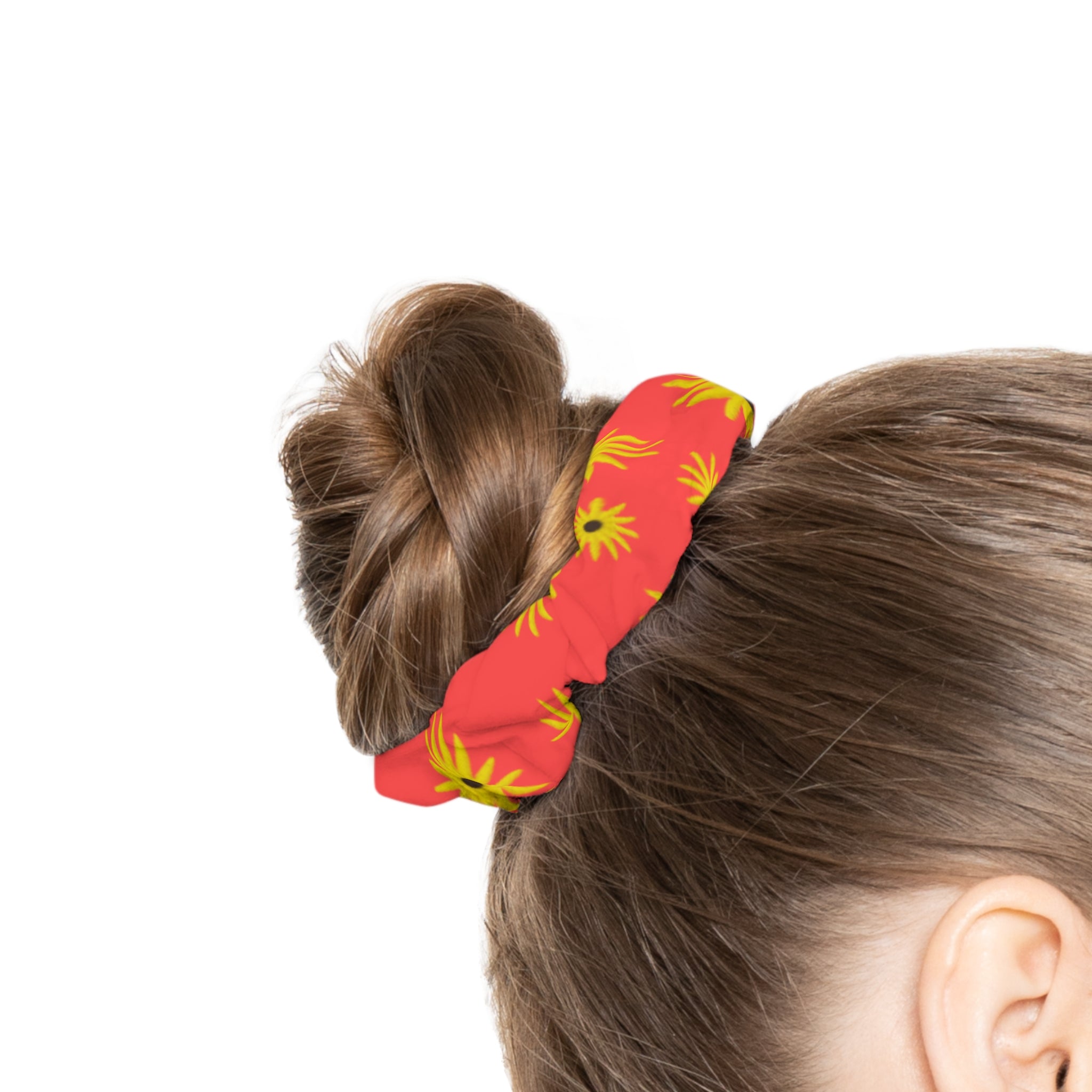 Black Eyed Susan Red Scrunchie