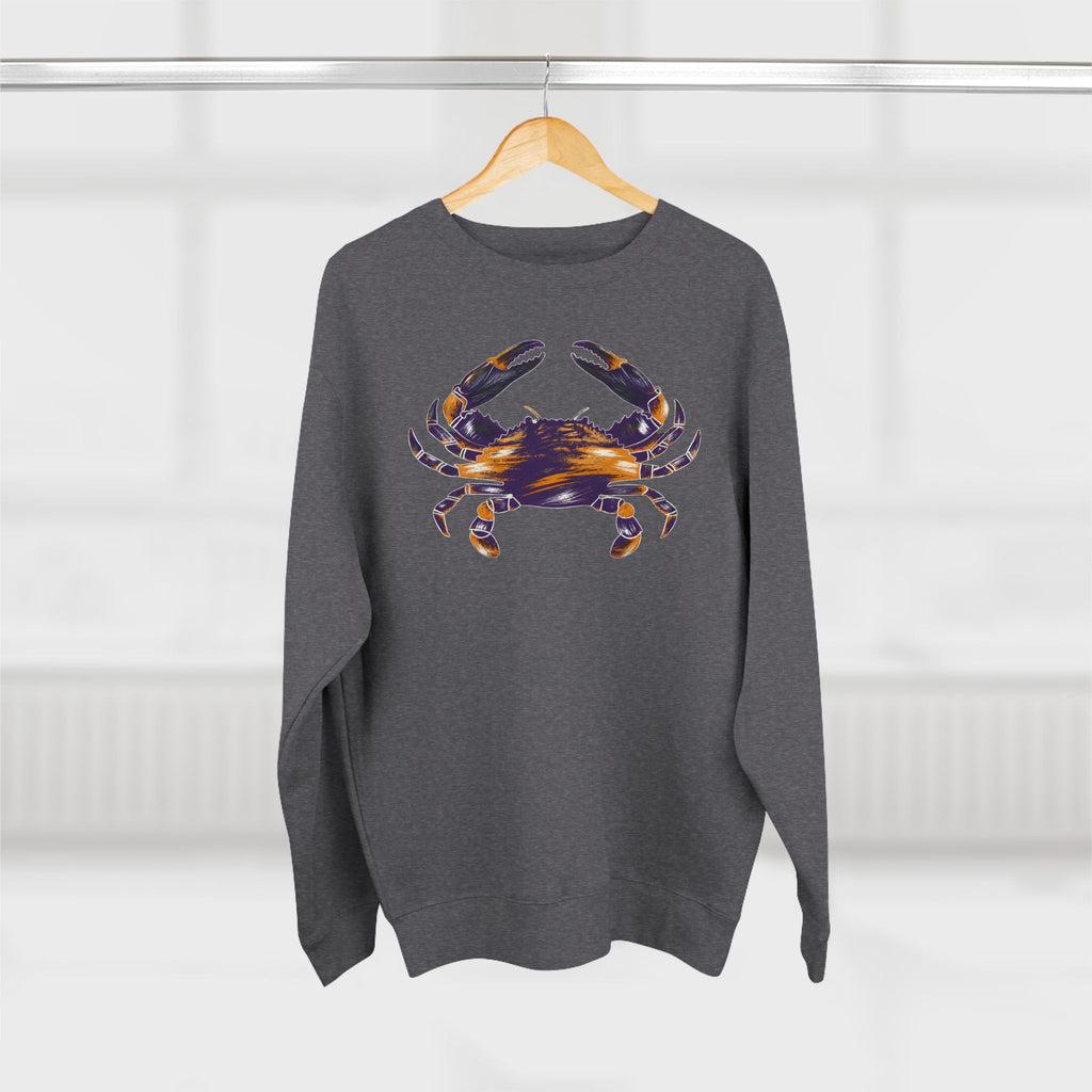Purple, White, Orange Streaked Crab Graphic Crewneck