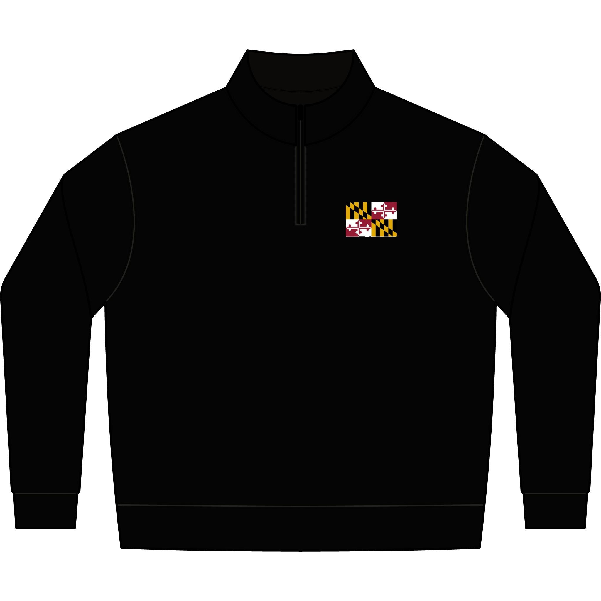 Maryland Flag Quarter-Zip Pullover — Small Chest Patch Fleece