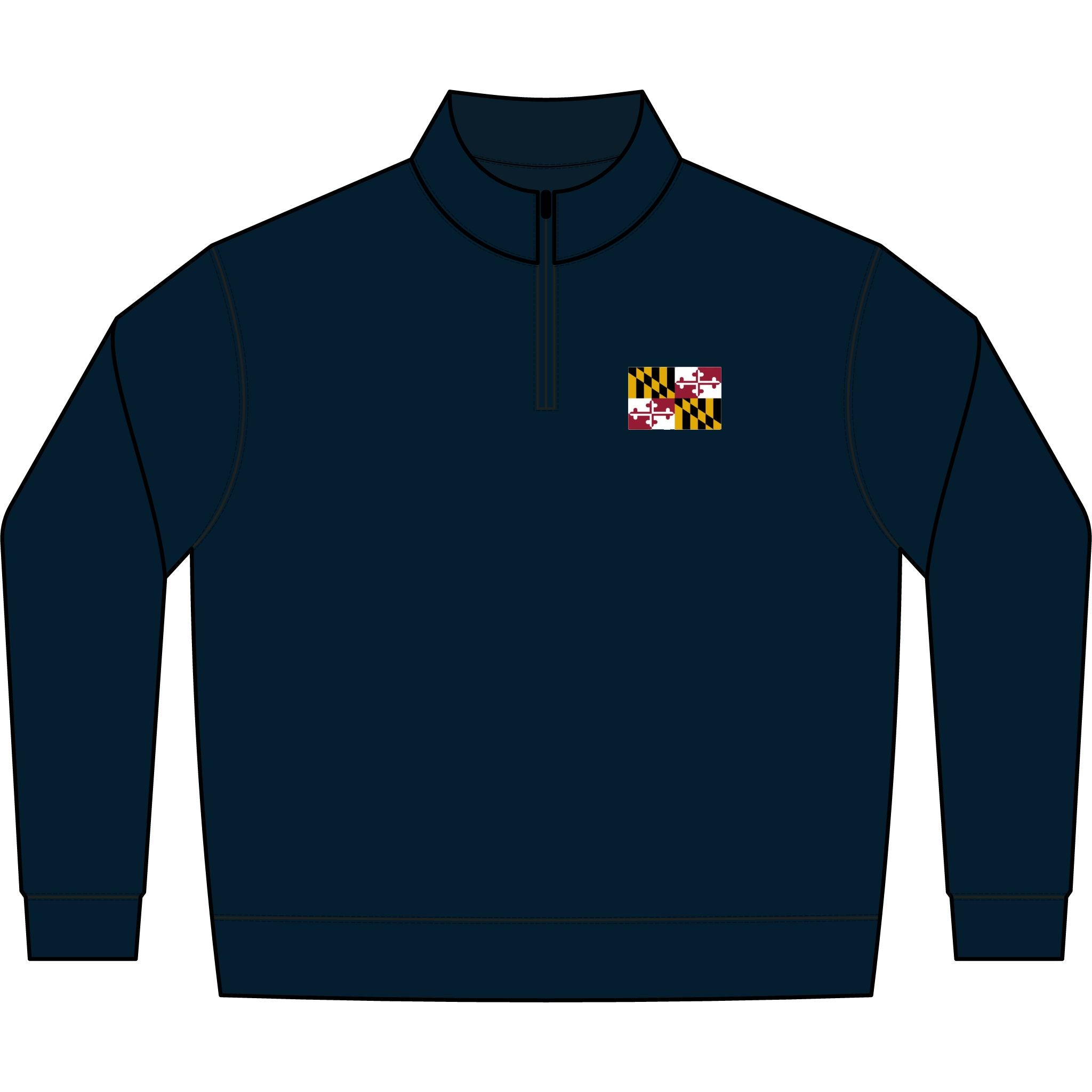 Maryland Flag Quarter-Zip Pullover — Small Chest Patch Fleece