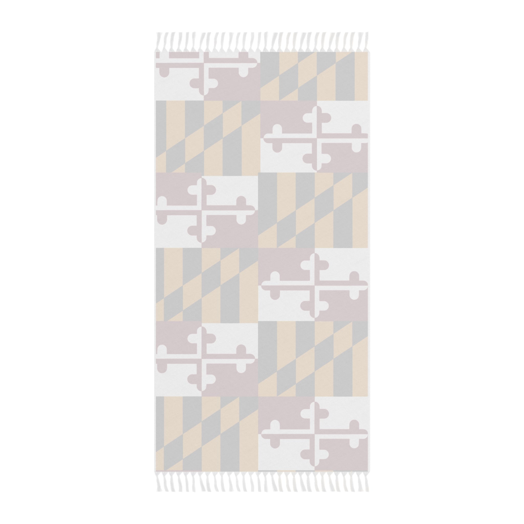 Maryland Flag Beach Throw Towel | Boho Striped Fringe Beach Cloth