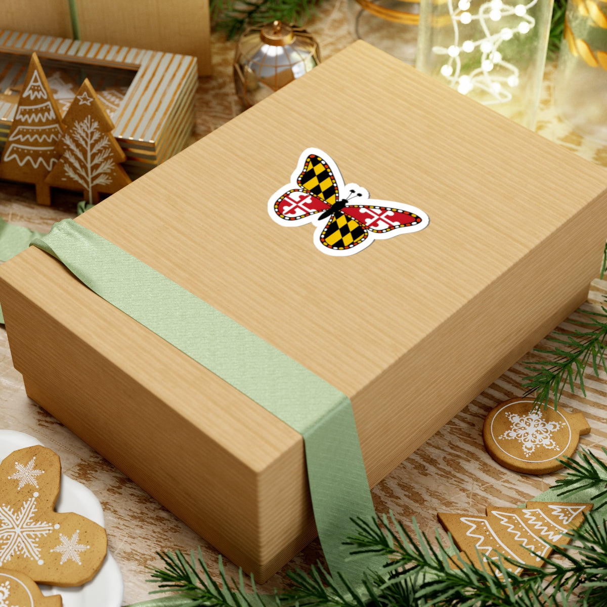 Maryland Flag Butterfly Sticker