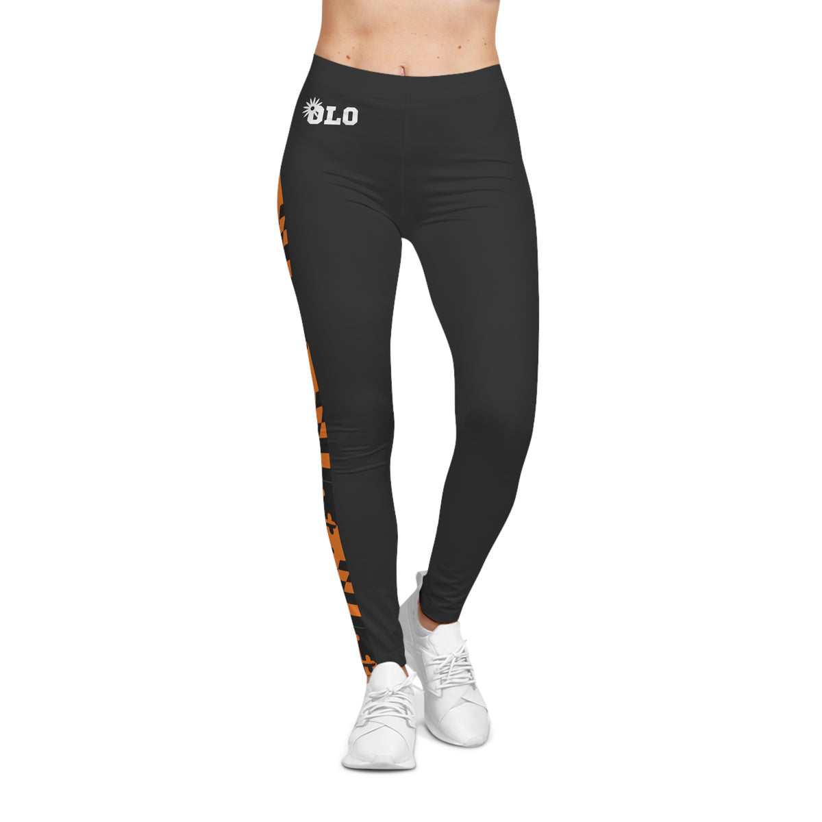 Orange + Black Md Flag Remix Leggings