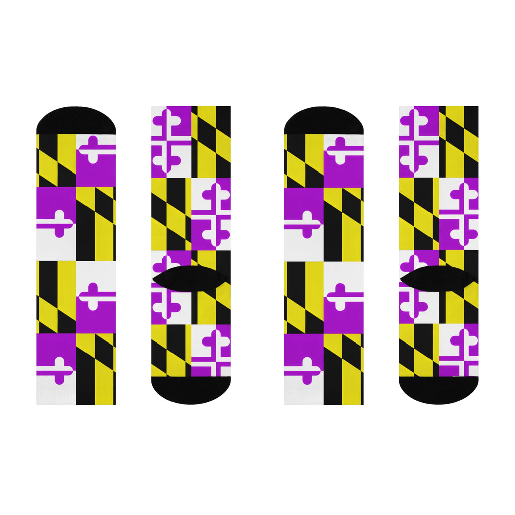 Purple + Gold Remix MD Flag Socks