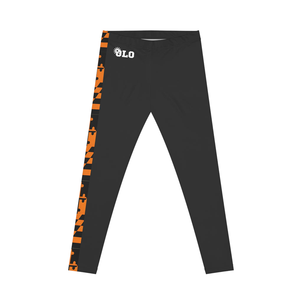 Orange + Black Md Flag Remix Leggings