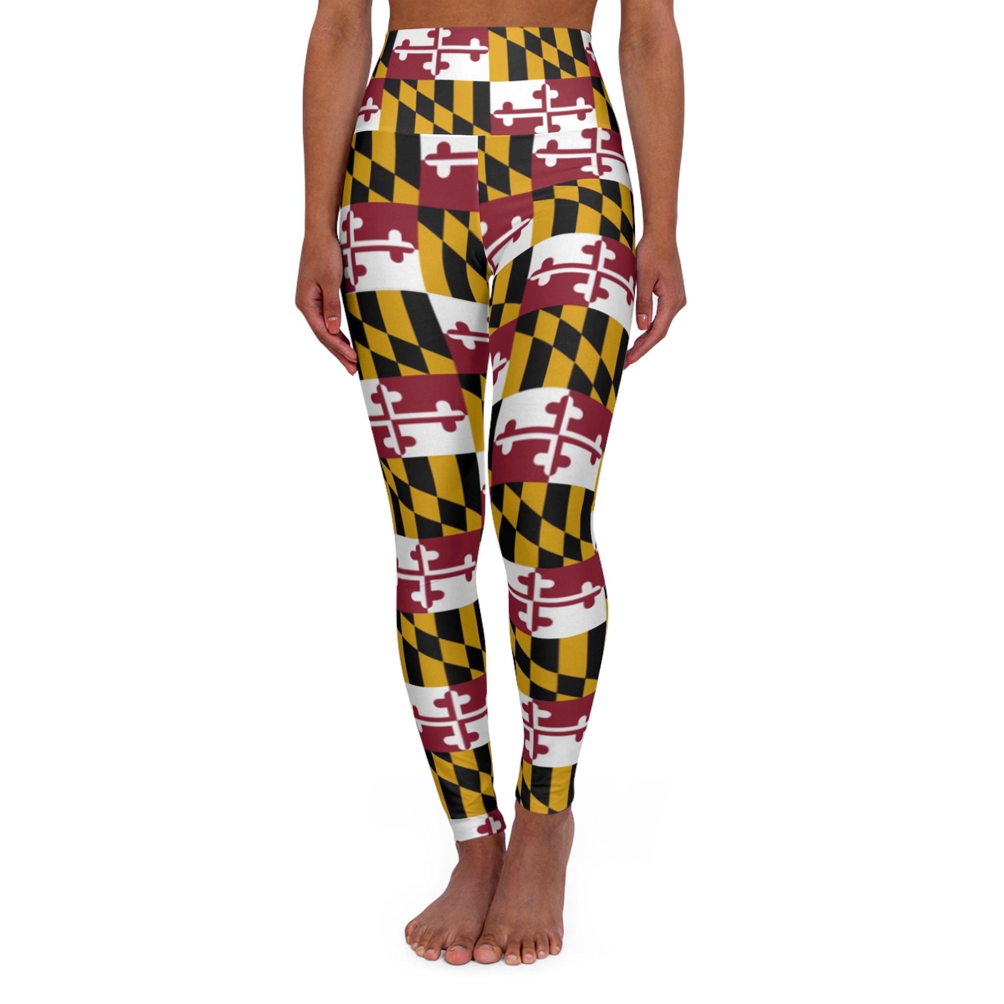 Maryland Flag High-Waisted Yoga Leggings — State Pride Activewear