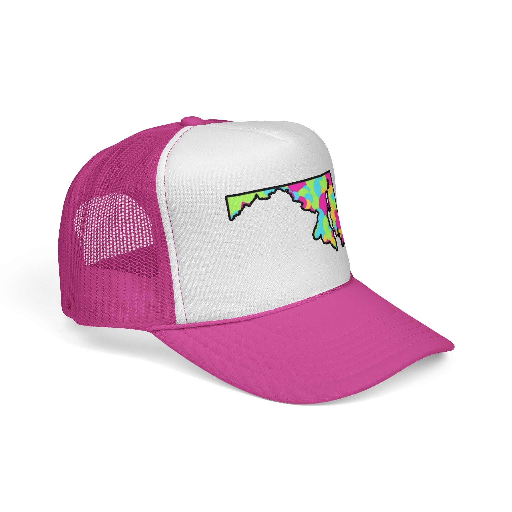 Colorful Maryland State Outline Trucker Cap