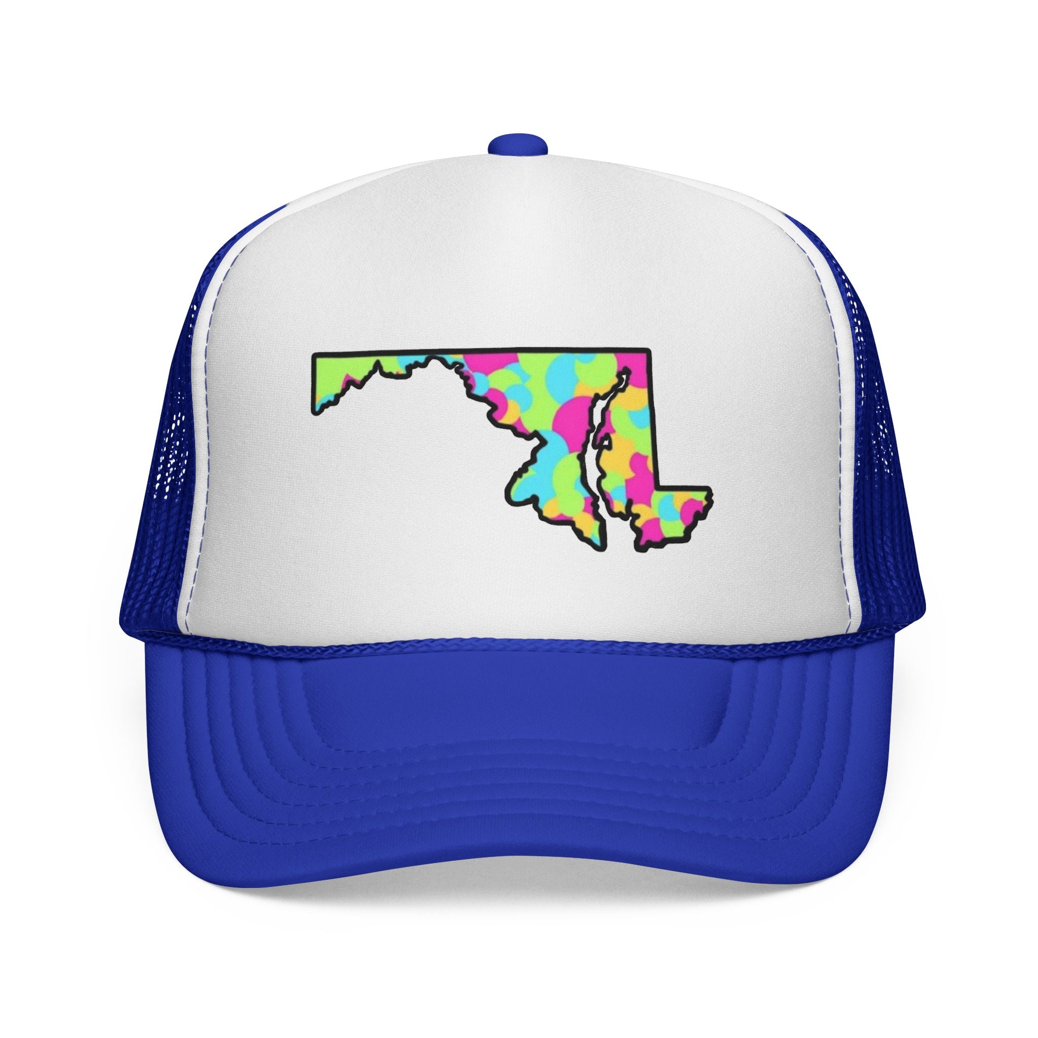 Colorful Maryland State Outline Trucker Cap