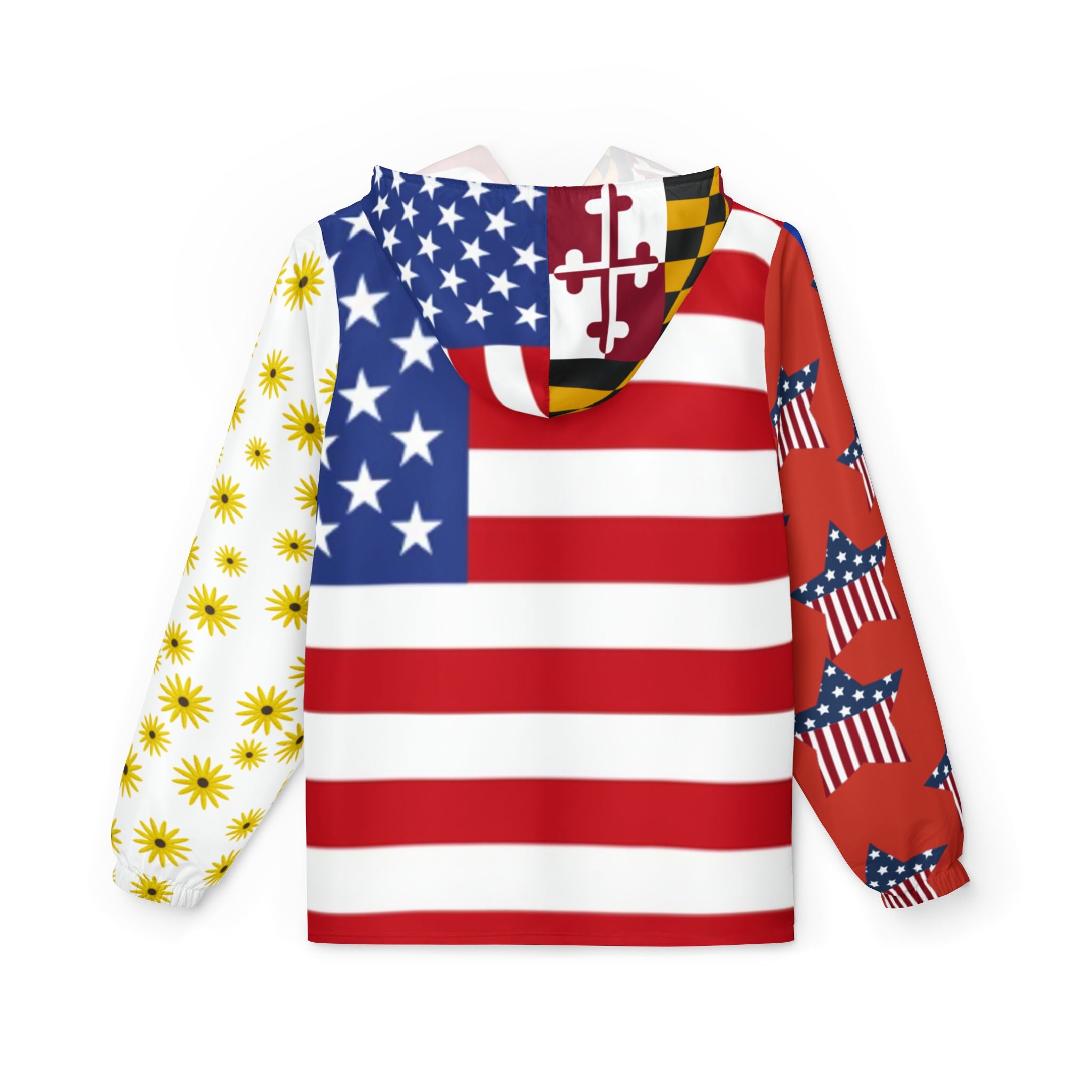 Maryland Nautical Windbreaker Jacket — State Flag & Coastal Icons All-Over Print